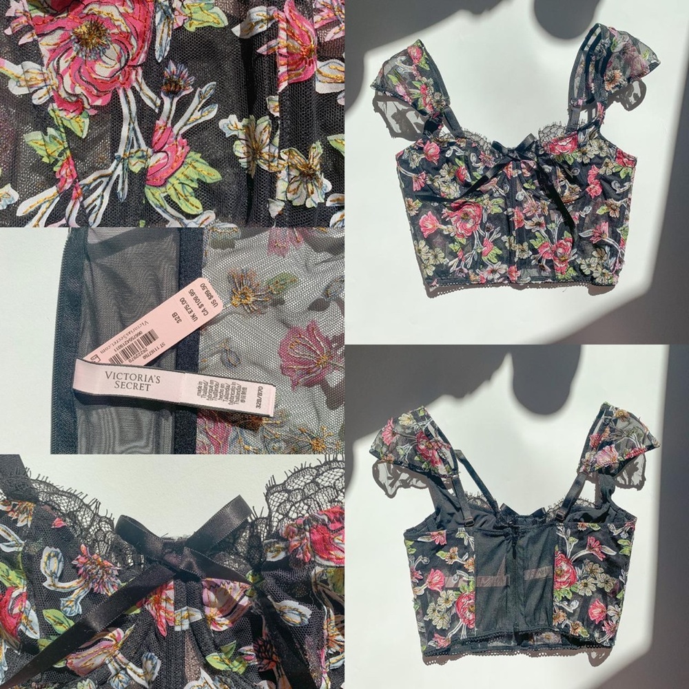 Victoria’s Secret — BNWT Unlined Bra Top in Black Floral ✨ - Picture 4 of 4